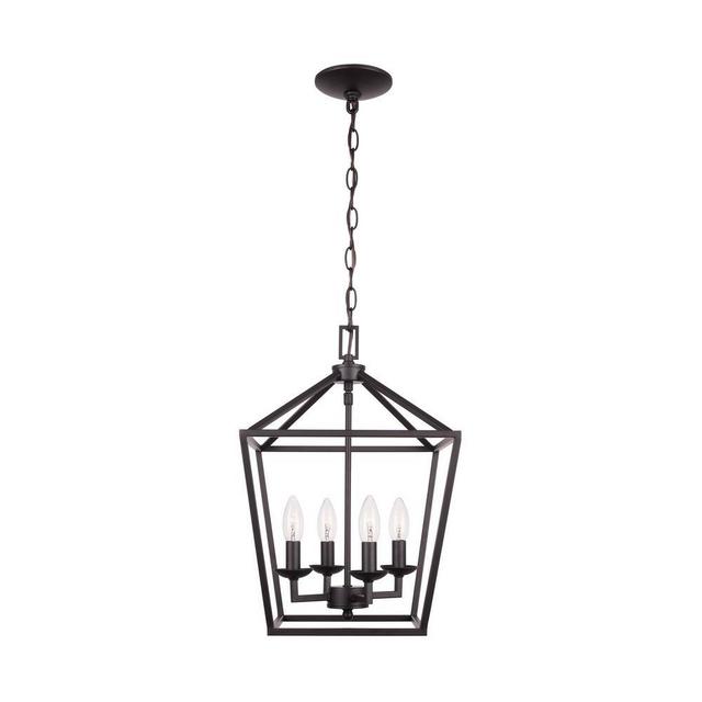Weyburn 4- Light Bronze Caged Chandelier