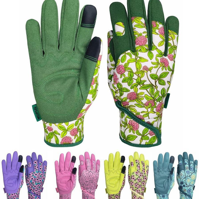 MSUPSAV Thorn Proof&Puncture Resistant Gardening Gloves with Grip,Garden Gloves for Women, Leather Work Gloves,Gifts