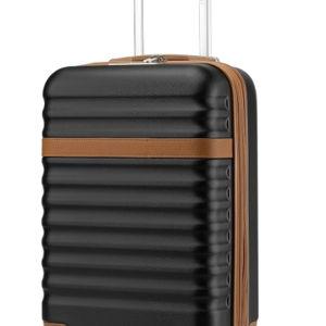 Kono Airline Approved Carry On Luggage, 22x14x9 inches, 20 Inch Expandable Lightweight Hardshell Suitcase with TSA Lock, (Black Brown, Suitable for 1-3 Days of Travel)