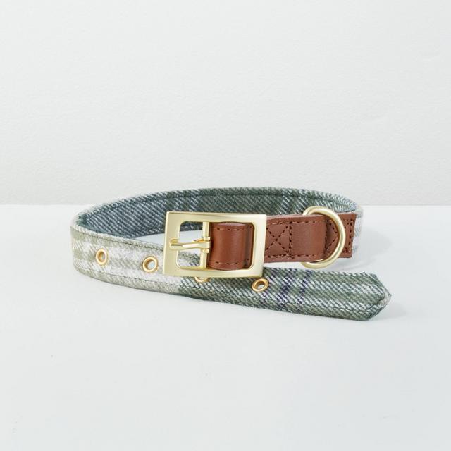 Tartan Plaid Adjustable Dog Collar - Medium - Tonal Green - Hearth & Hand™ with Magnolia