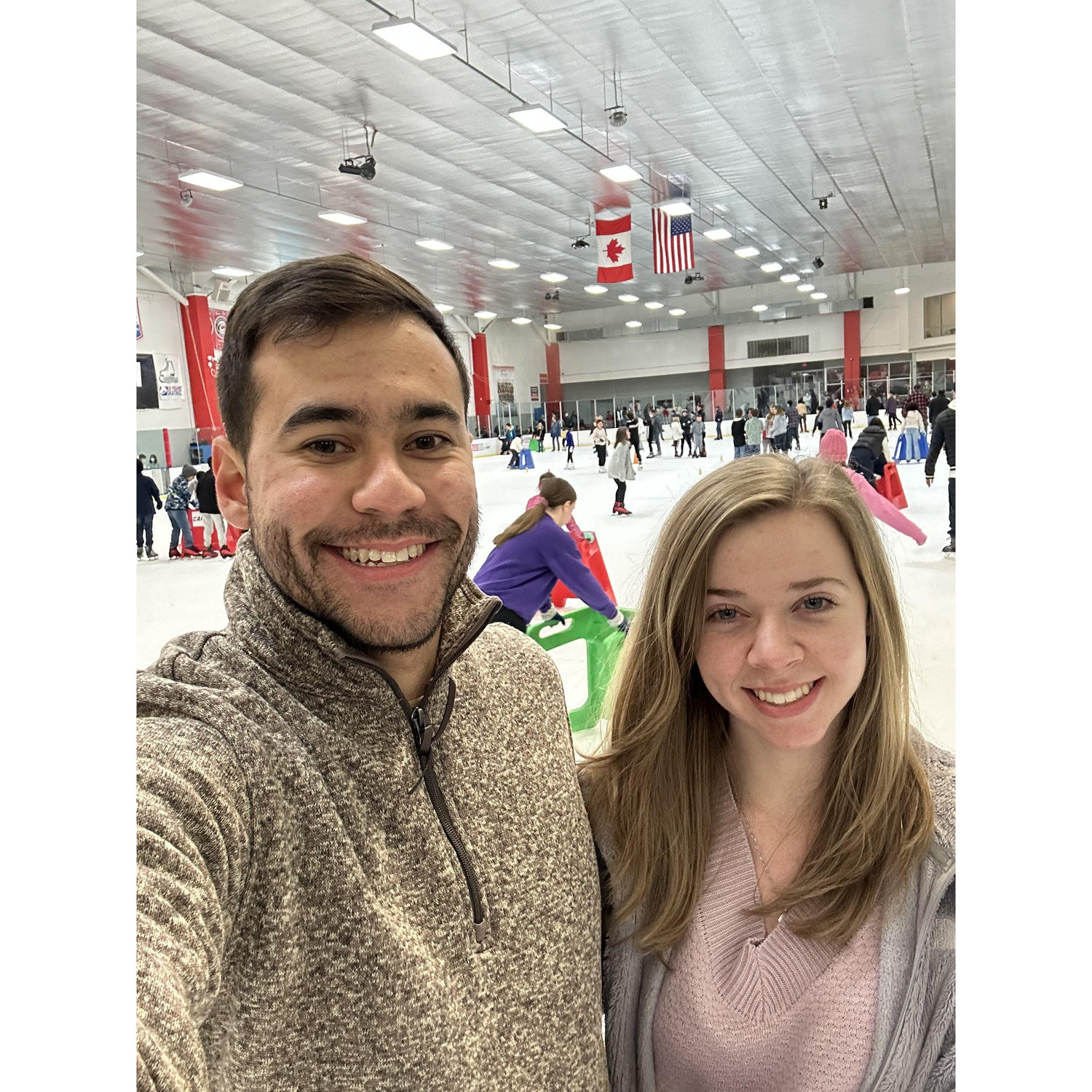 For our one year anniversary, we took a trip down memory lane and repeated prior dates. We went ice skating again!