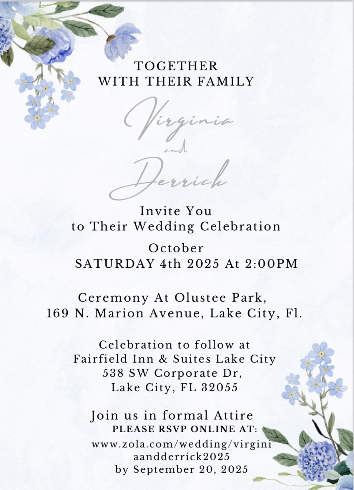 The Wedding Website of Virginia Iglesias and Derrick Dickey