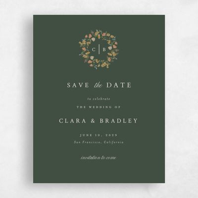 Evergreen Wedding Save the Date - Florentina Portrait
