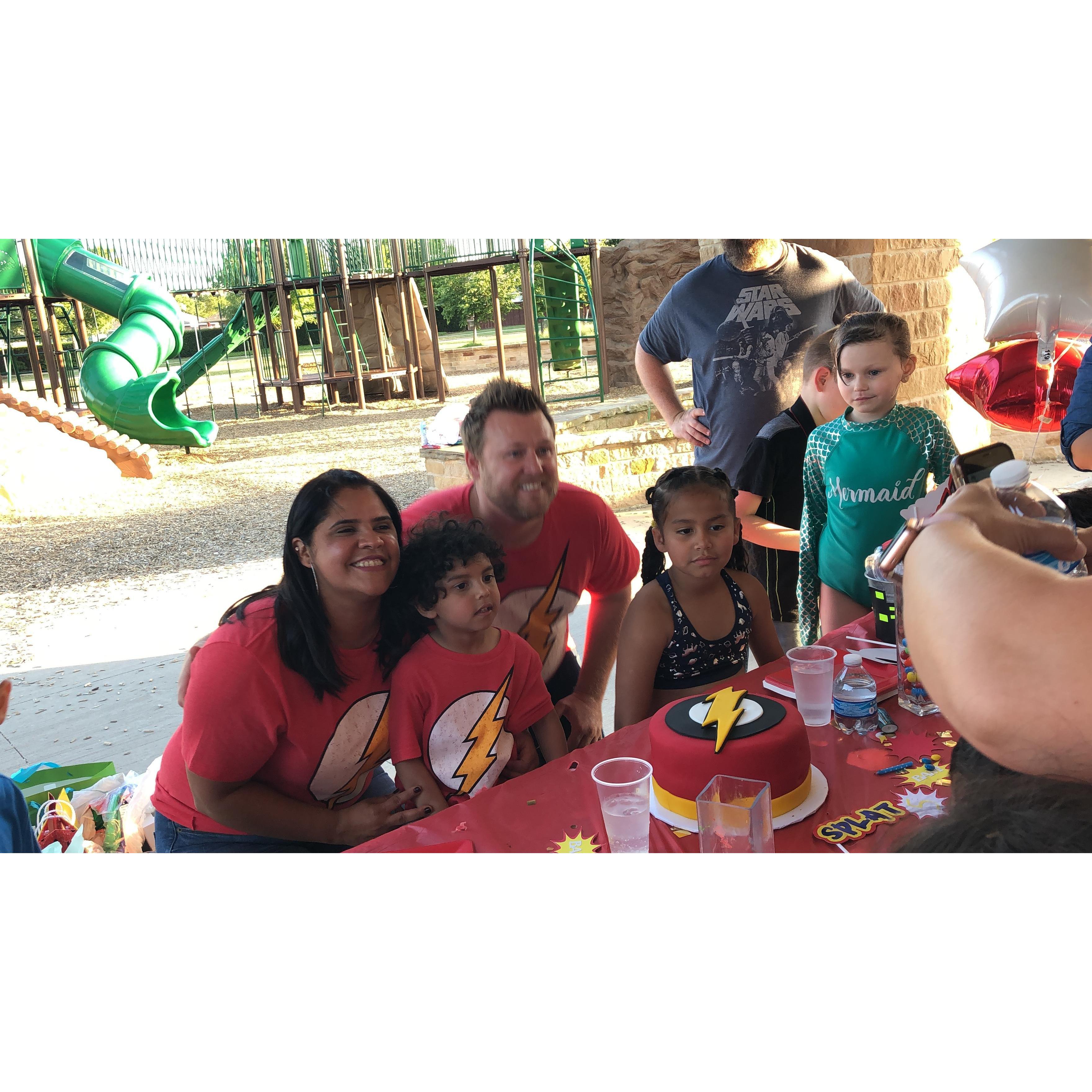 Lucas loves "The Flash," so we all dressed up for his super "Flashy" birthday party!