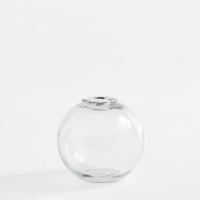 Round Recycled Glass Vases, 5", Clear