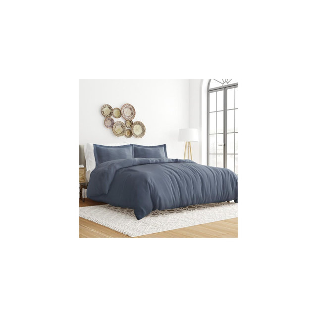 3 Piece Duvet Cover & Shams Set - Soft and Breathable, Double Brushed Microfiber, Wrinkle Free - Becky Cameron, Stone, King/California King