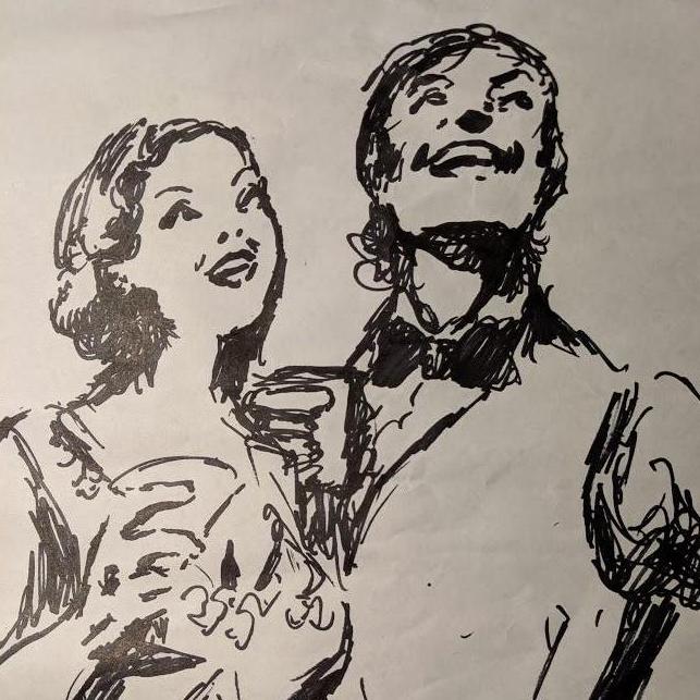 New Years Eve Party 2020. Sketch by Adriano.