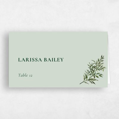Light Sage, Green Wedding Place Card - Keely