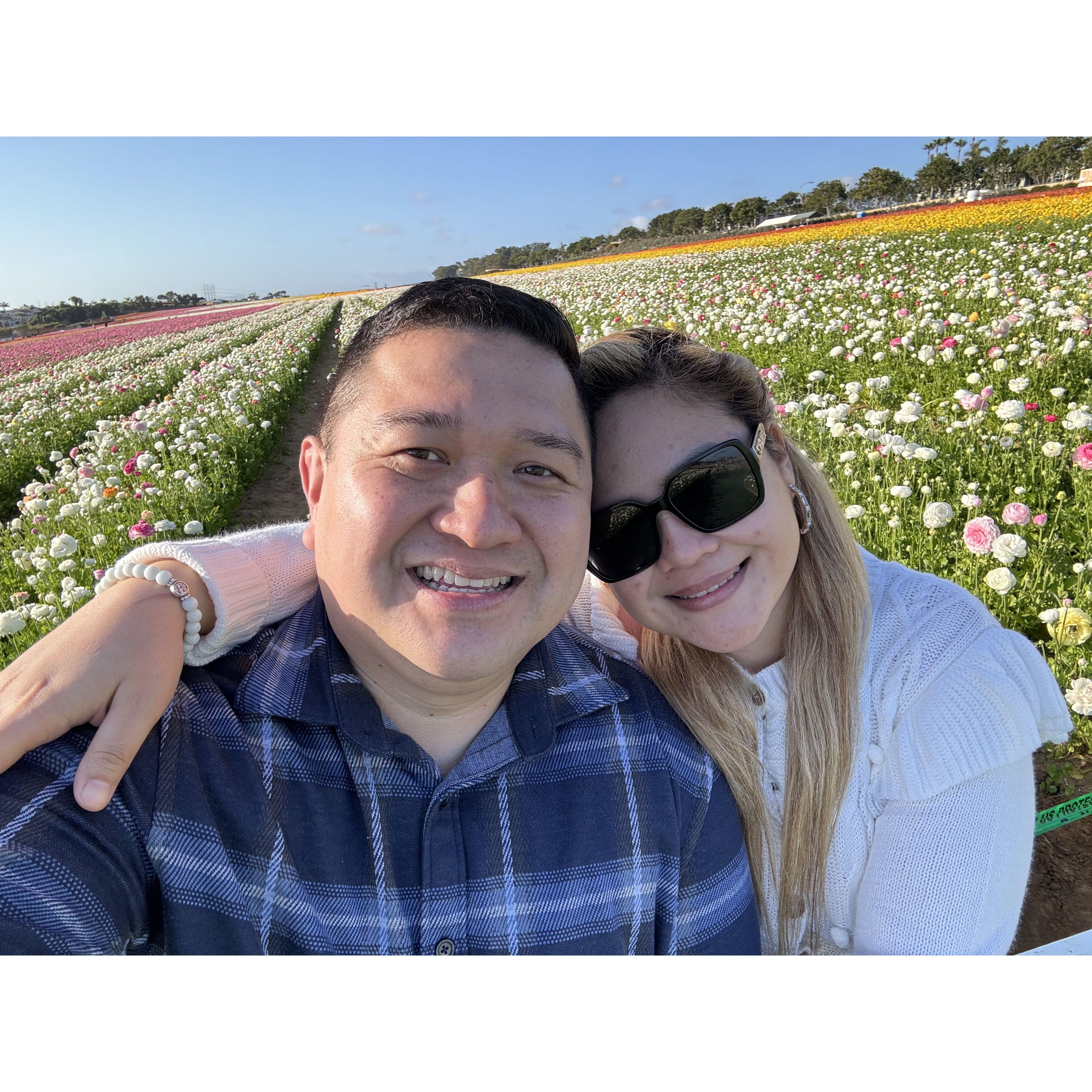 Our first trip to flower fields together 💐