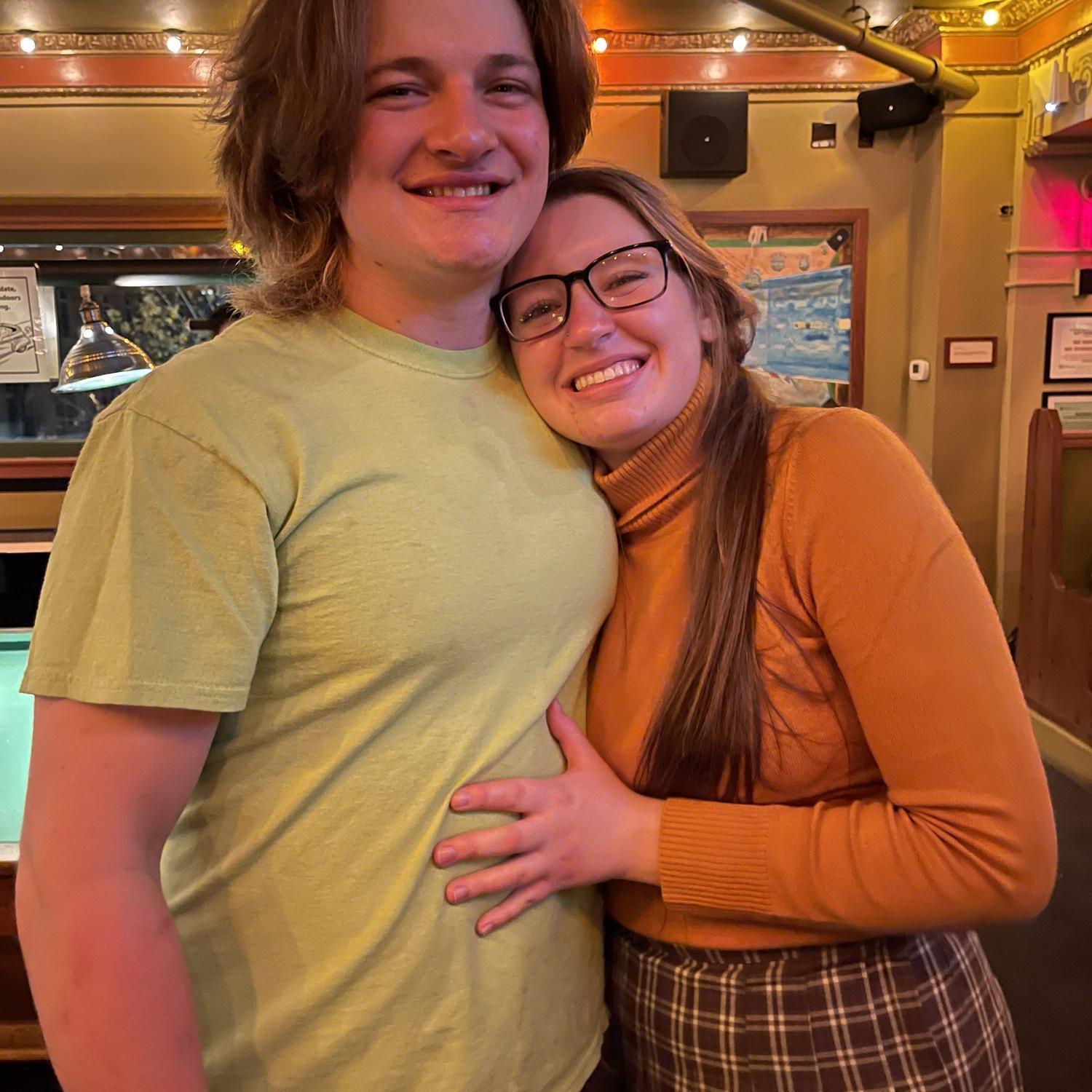 Our attempt at Shaggy and Velma for Halloween.