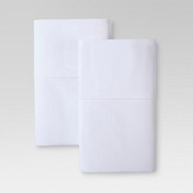 Standard 300 Thread Count Ultra Soft Pillowcase Set White - Threshold™