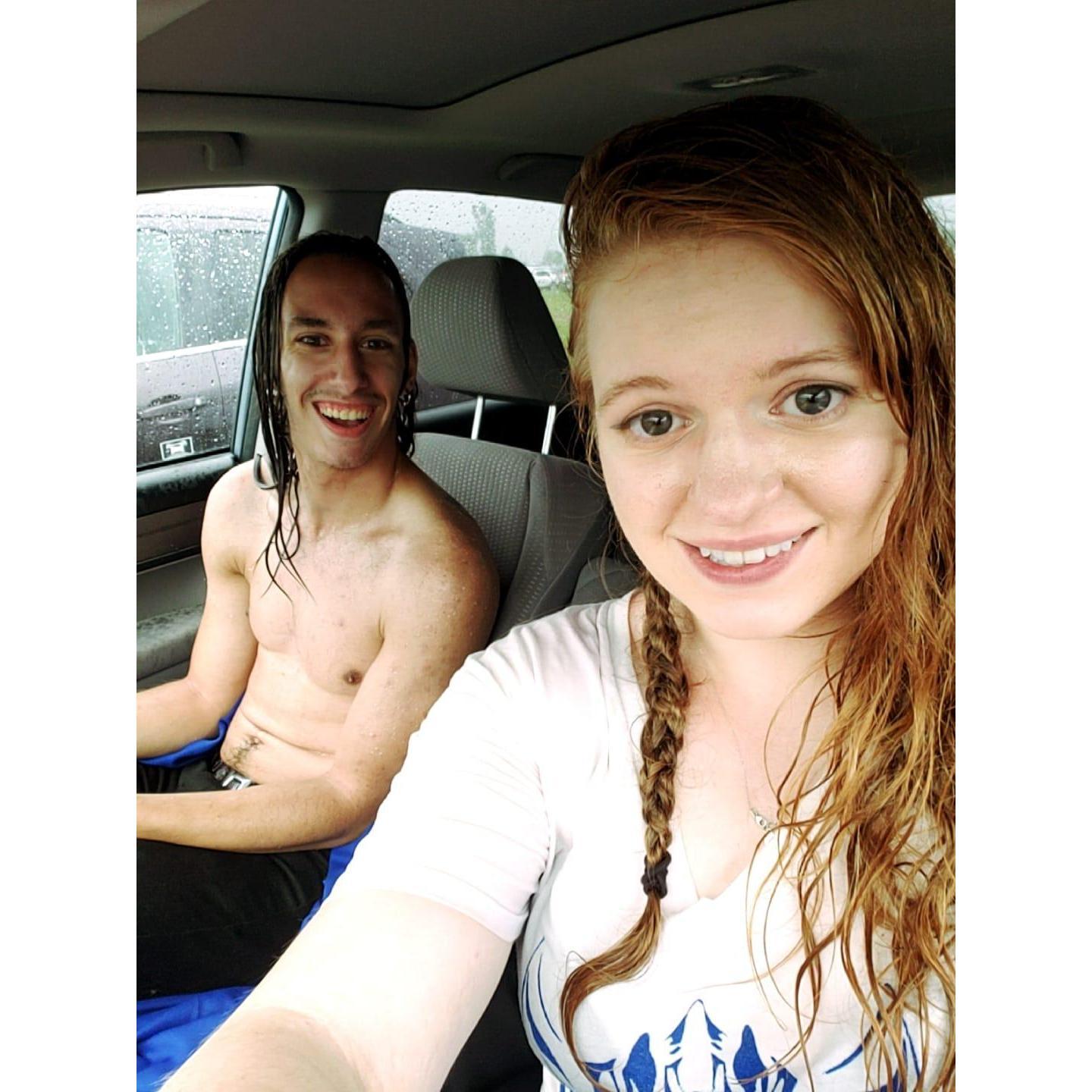 Getting drenched at Rock USA