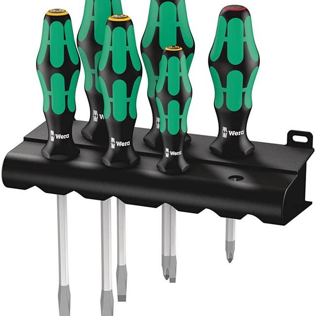 Wera 05007680001 Kraftform Plus 334 SK/6 Screwdriver Set and Rack, Lasertip, 6-Piece
