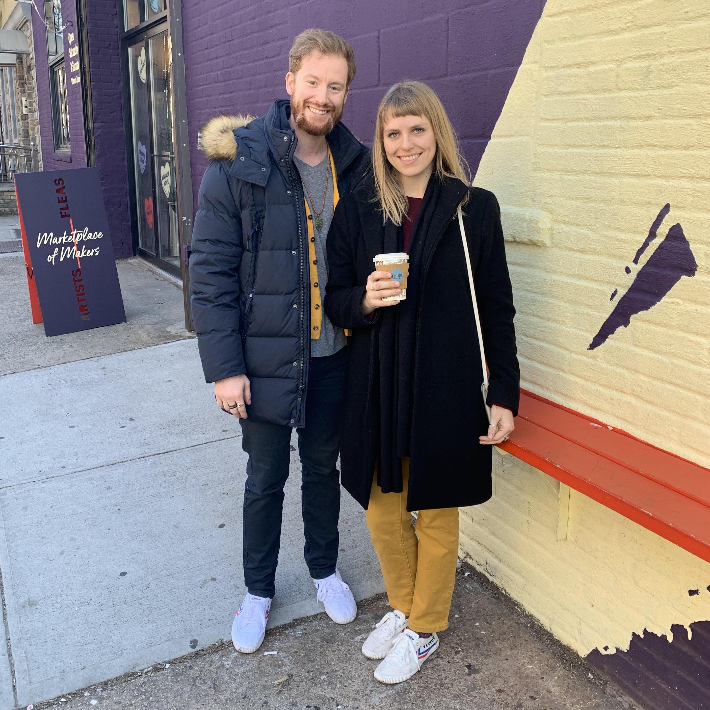 Winter visits to NYC. The coffee kept us warm!