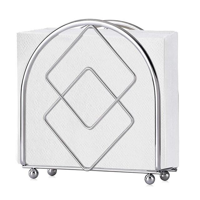 Vertical Napkin Holder for Dining Table Décor, Freestanding Metal Paper Holder for Kitchen Countertop, Heavy Duty Napkin Paper Organizer, Durable Tissue Dispenser Stand for Home Restaurant, Silver