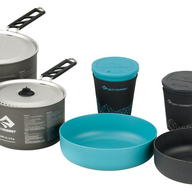 Sea to Summit Alpha 2.7 L Pot 2 Bow 2 Mugs Cook Set, Grey, 1.2 L Pot