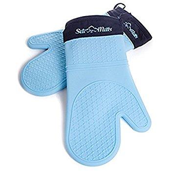 Blue Silicone Oven Mitts - 1 Pair
