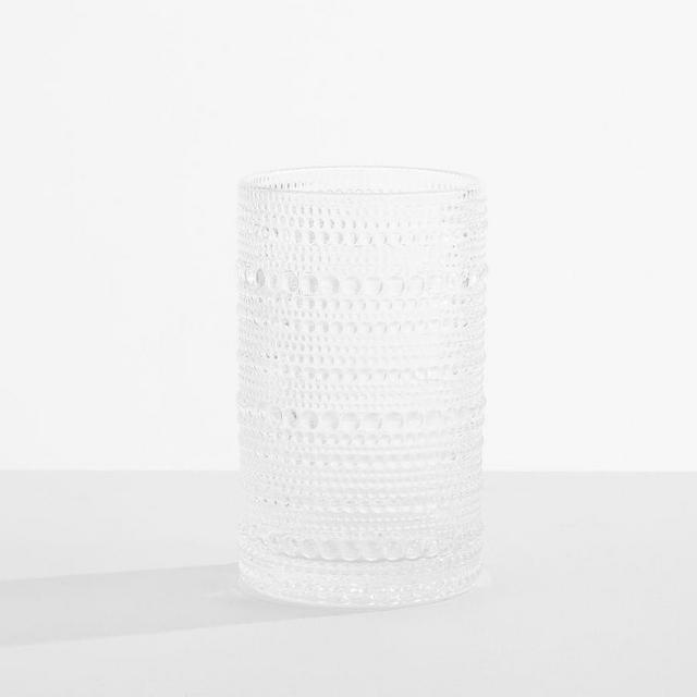 Jupiter Hobnail Tall Drinking Glass, 13 oz., Set of 6 - Clear