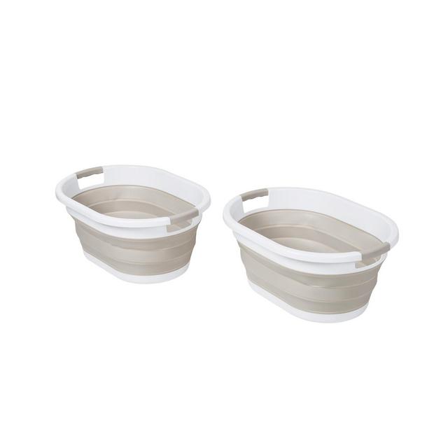 Collapsible Laundry Baskets with Bins, Set of 2