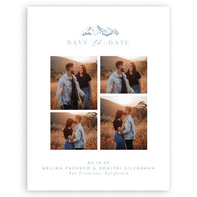 Dusty Blue Wedding Digital Save the Date - Crispin Multiphoto