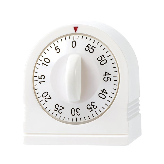 Kitchen Timers for Cooking, 60 Minute Wind Up - Chef Cooking Timer with Loud Alarm,100% Mechanical Desk Timer -No Batteries Required - Manual Countdown timers for Home, Study and Cooking (White)