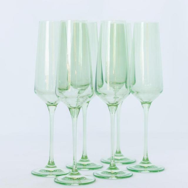 Estelle Colored Champagne Flute - Set of 6 {Mint Green}