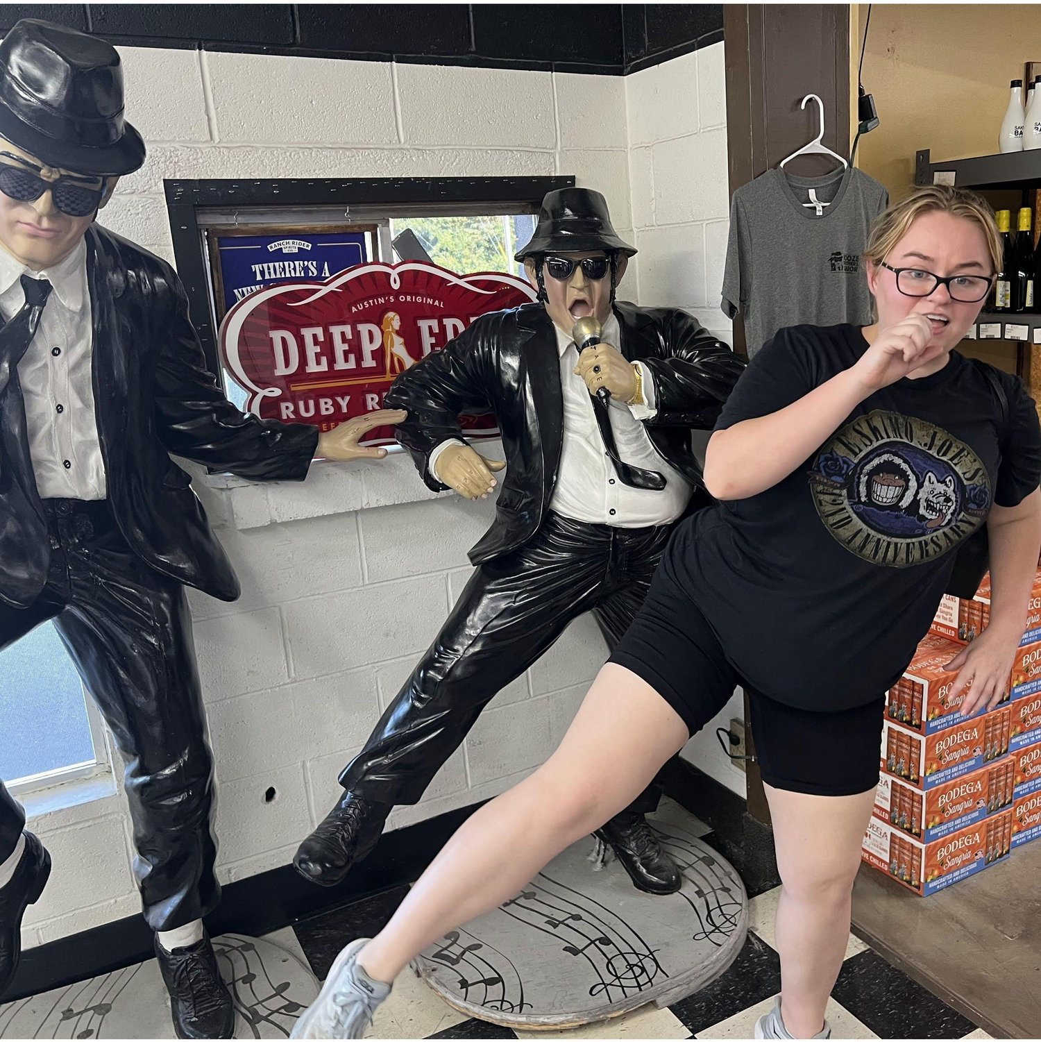 Keeley's audition as Jake Blues of the Blues Brothers.
