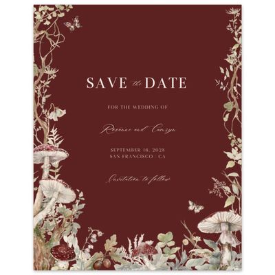 Maroon, Red Wedding Digital Save the Date - Eden Portrait