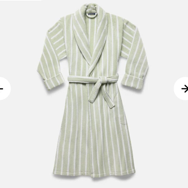 Super-Plush Robe - Striped Aloe - Medium