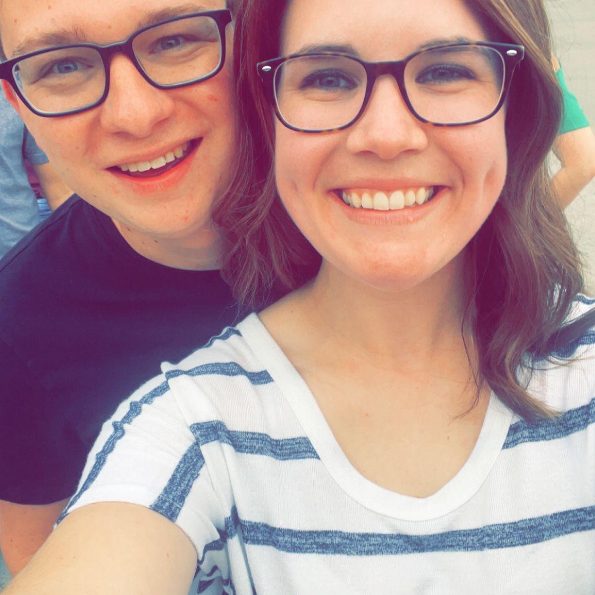 One of our favorite date nights is going to comedy shows. This was just before seeing John Mullaney in Omaha.