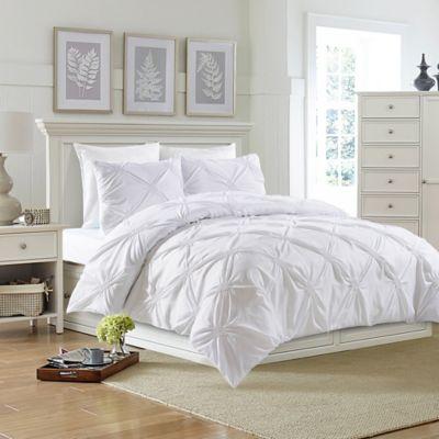 Bella Queen Duvet Cover Set in White