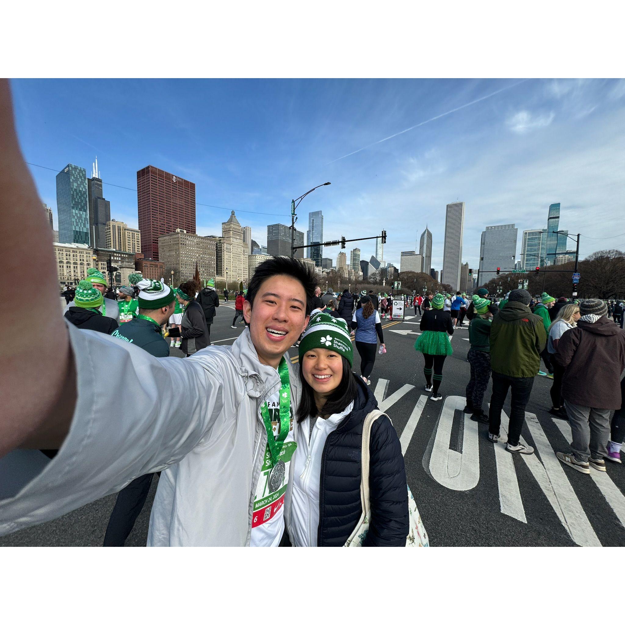 James ran an 8k at the Shamrock Shuffle!