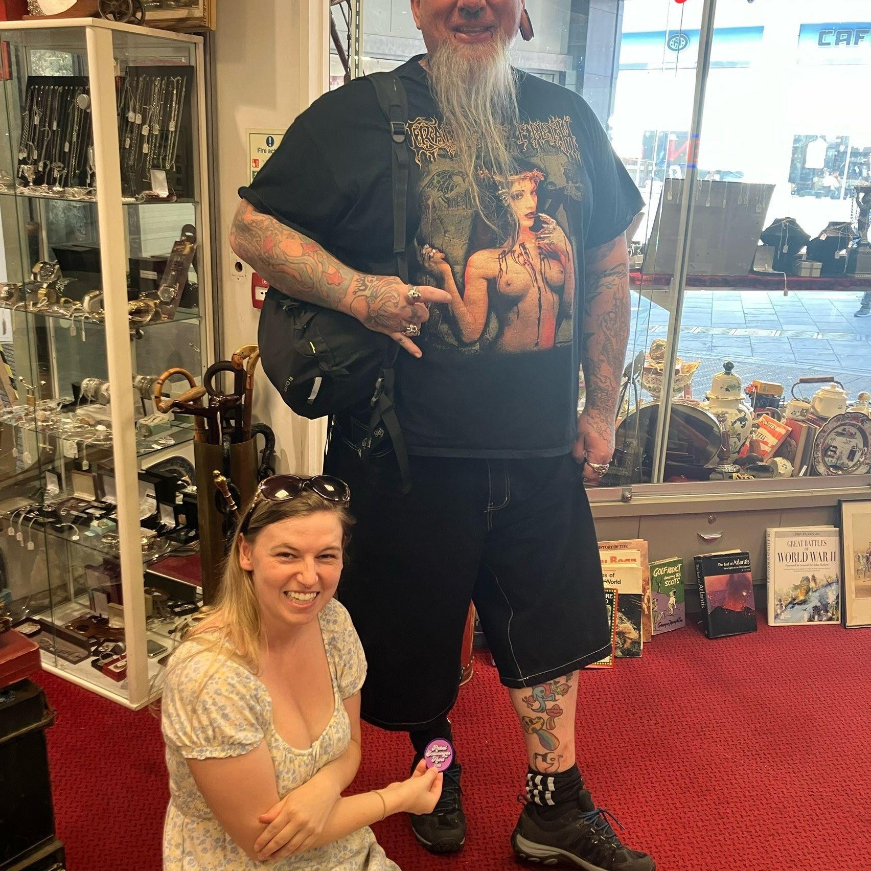 Mads finding the toadstool tattoo on her scavenger hunt that David was pulled into.