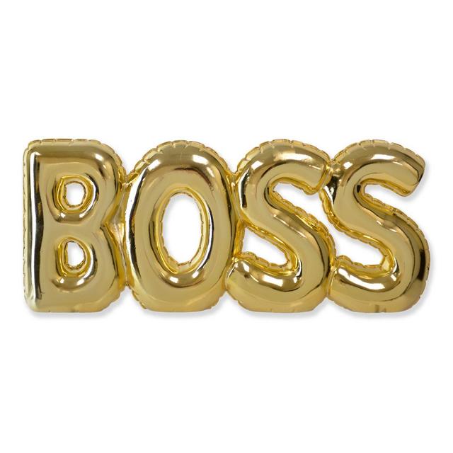 "Boss" Bubble Letter Resin Wall Art in Gold