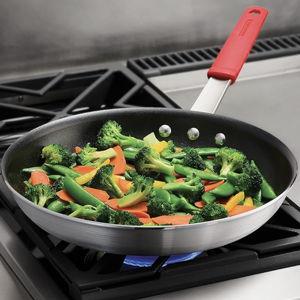 Tramontina Professional 12-Inch Non Stick Large Frying Pan, Heavy-Gauge Aluminum Skillet with Reinforced Nonstick Coating, Red Handle, Dishwasher and Oven Safe