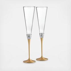 Vera Wang With Love Gold Champagne Toasting Flute, Set of 2