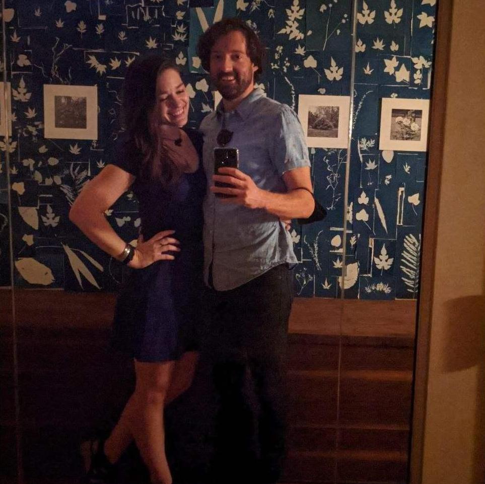 Our first photo together, way back in September of 2021! (Notice the masks on our wrists)