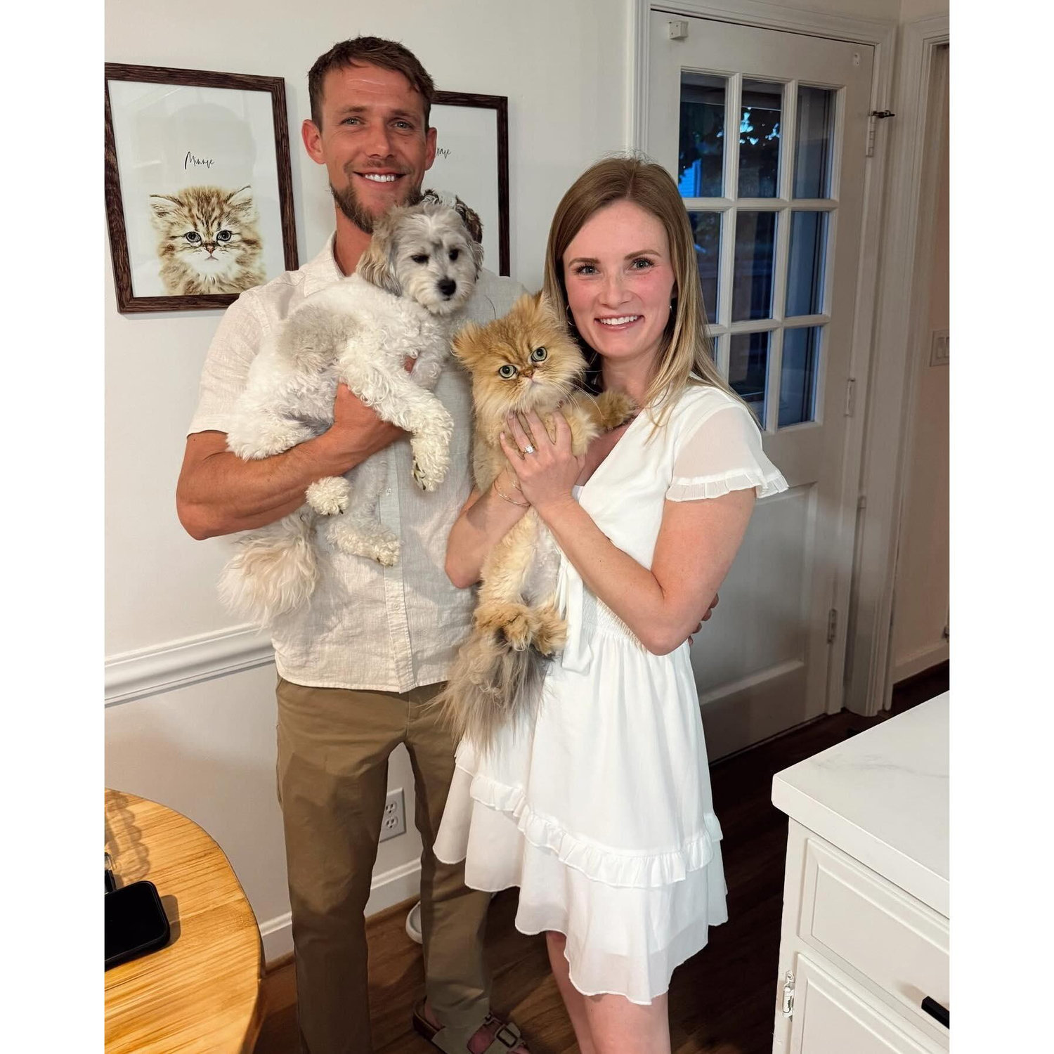 With Ernie and Minnie after we got engaged