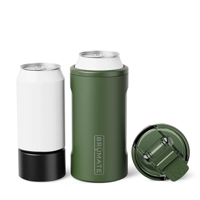 BrüMate Hopsulator Trio 3-in-1 Insulated Can Cooler for 12oz / 16oz Cans + 100% Leak Proof Tumbler with Lid | Insulated for Beer, Soda, and Energy Drinks