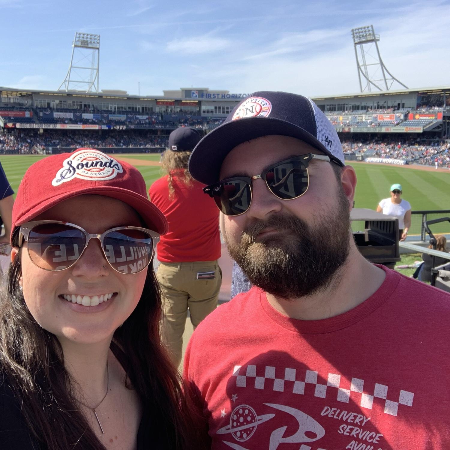 Fun fact: Kev asked me to be his girlfriend at the Sounds minor league baseball stadium in August 2021. (Nashville)