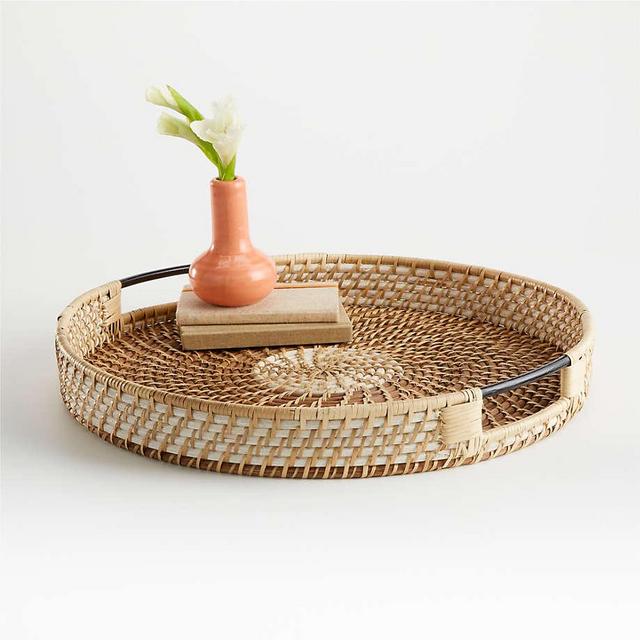 Meza Two Toned Rattan Tray