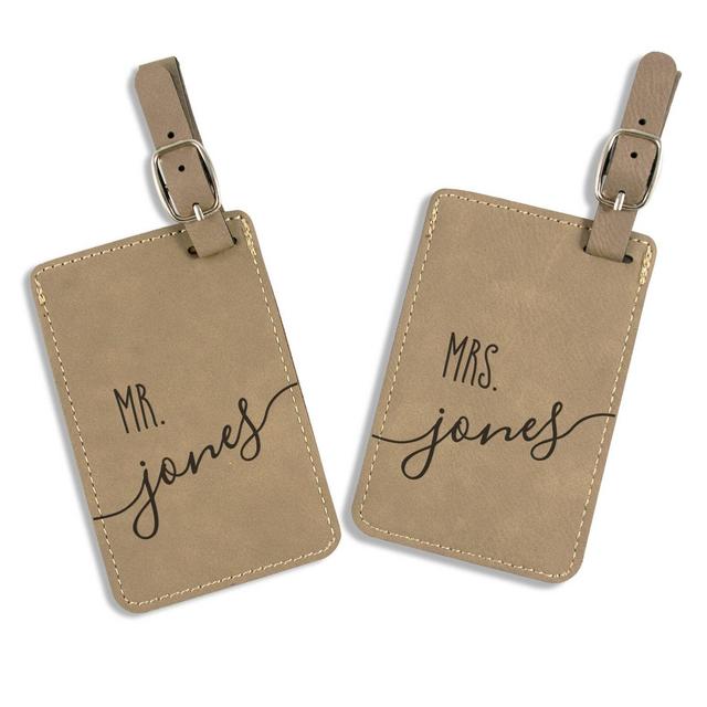 Wedding Gift - Personalized Luggage Tag - Leatherette Bag Tag - Customized - Mr and Mrs Tags - His & Hers Luggage Tags - Bridal Shower Gift