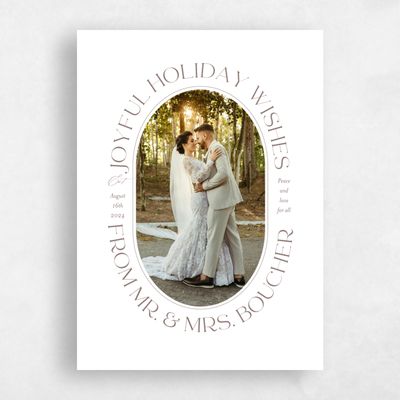 Taupe, White Holiday Card - Ember