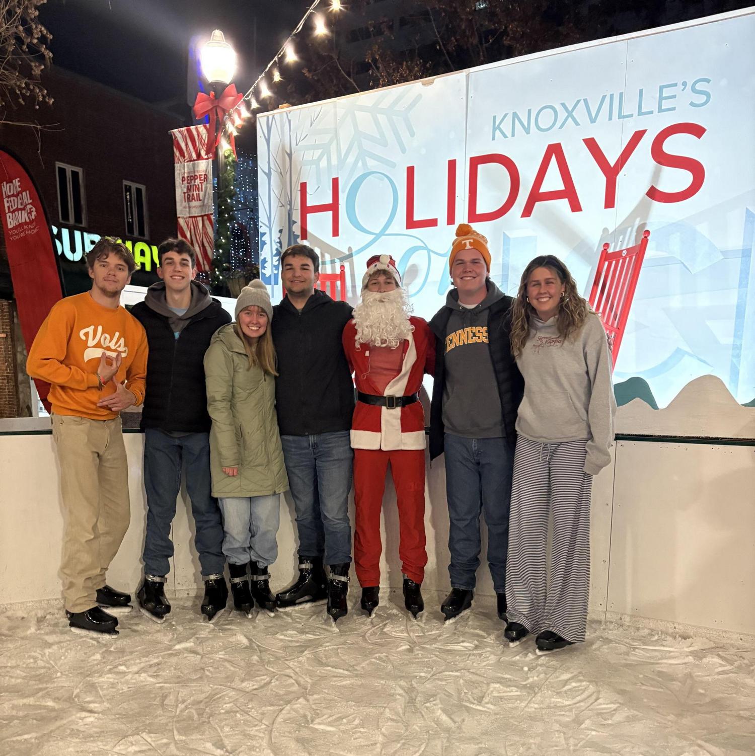 Az and Caroline ice skating with UT friends (2025)