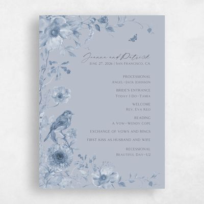 Cloud, Blue Wedding Program - Aurelia
