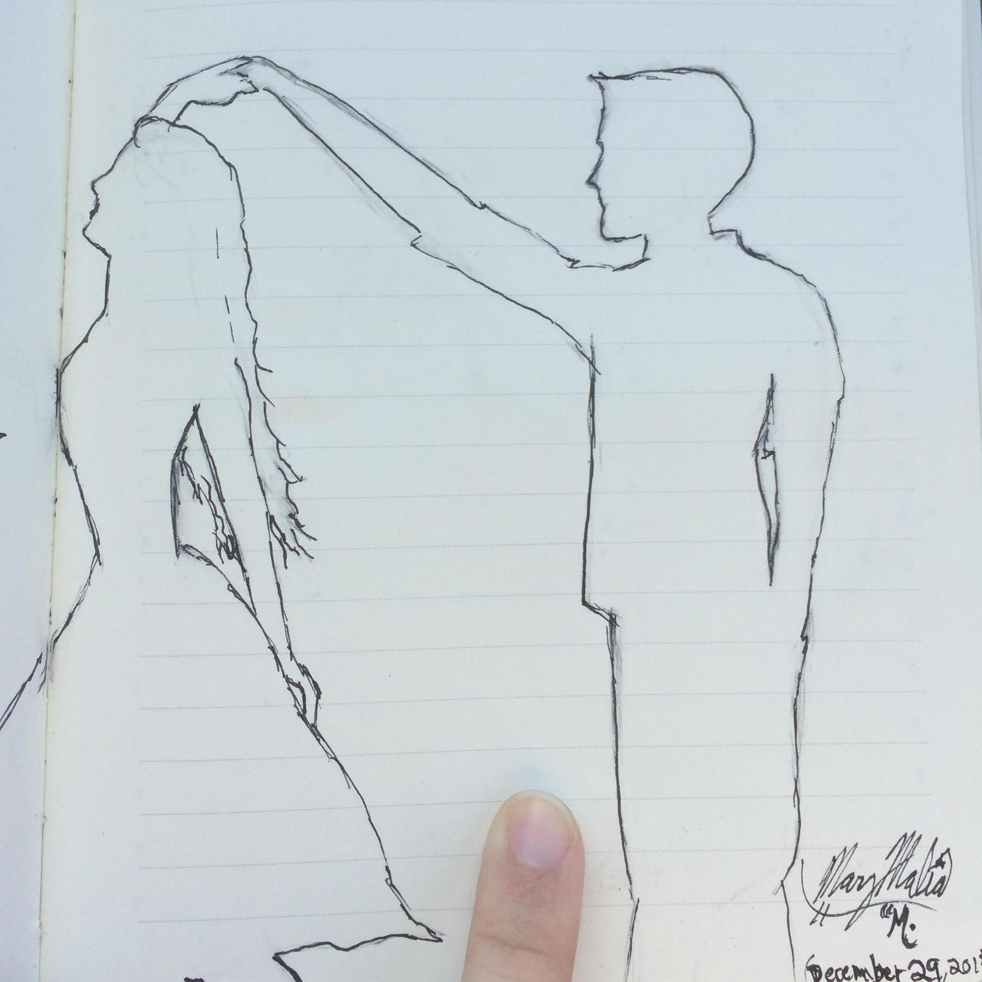 MaryMalia's first drawing: Us sharing a dance! (Sep 29, 2018)