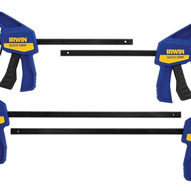 IRWIN QUICK-GRIP Bar Clamp, One-Handed, Mini, 6-Inch (2), 12-Inch (2), 4-Pack (1964748)
