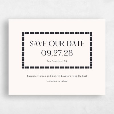 Beige Wedding Save the Date - Redwood Landscape