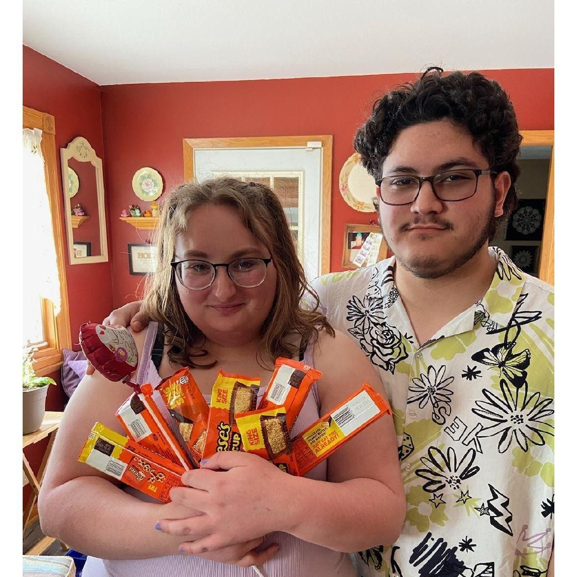He surprised me with a bouquet of my favorite candy before taking me on a date to Cossettas