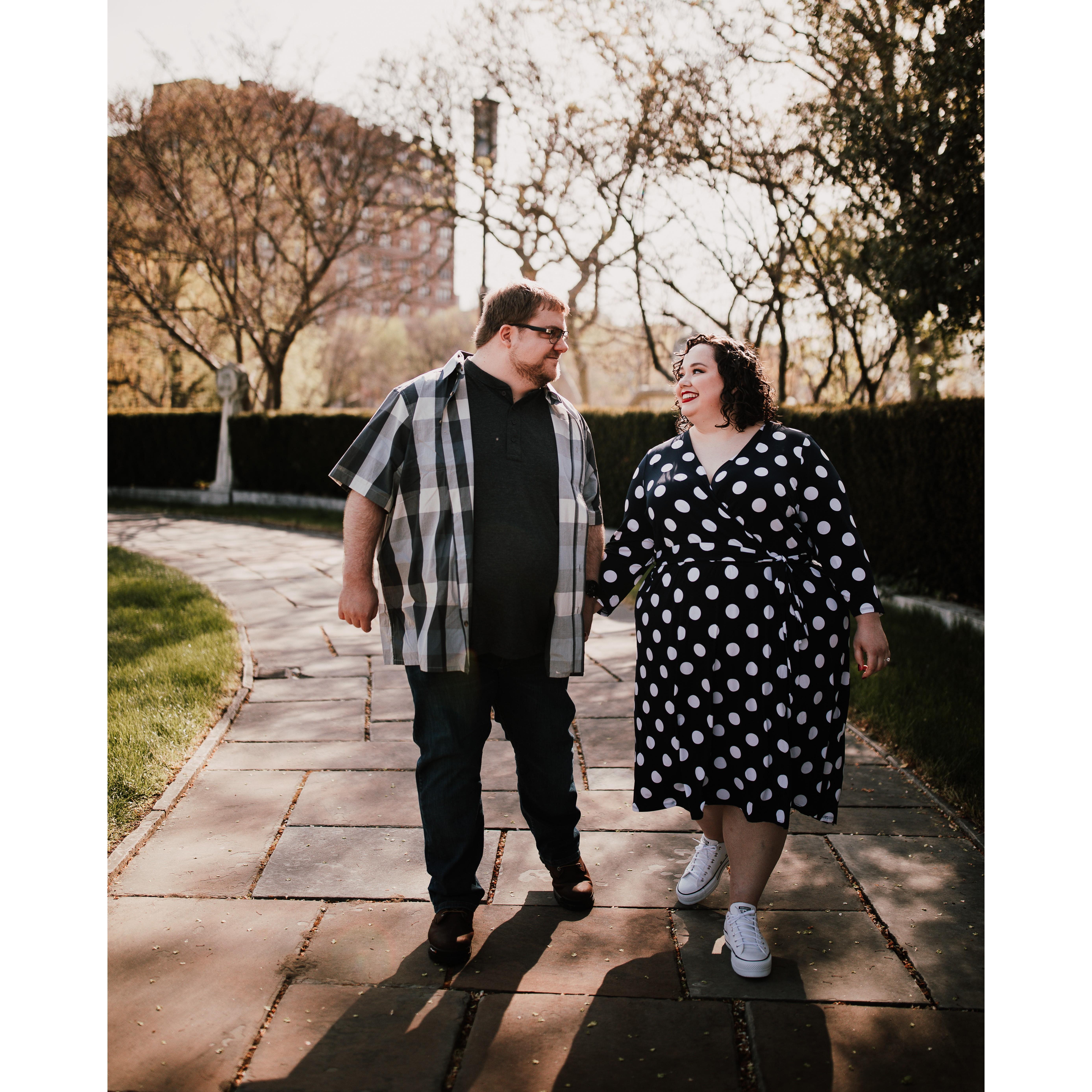We took our engagement photos outside the Cleveland Museum of Art - the site of one of our most memorable dates from early in our relationship.